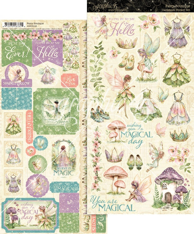 Graphic 45 - Fairy Boutique - Stickers- 12 x 12"