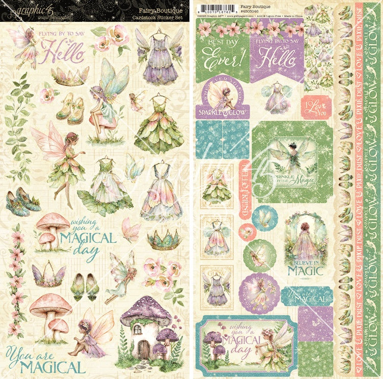 Graphic 45 - Fairy Boutique - Stickers- 12 x 12"