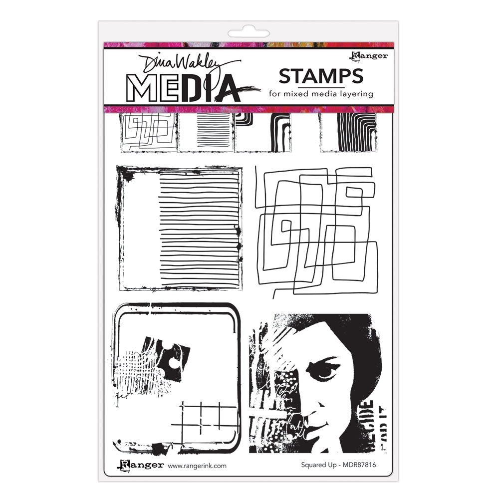 Dina Wakley Media - Stamps - Squared Up