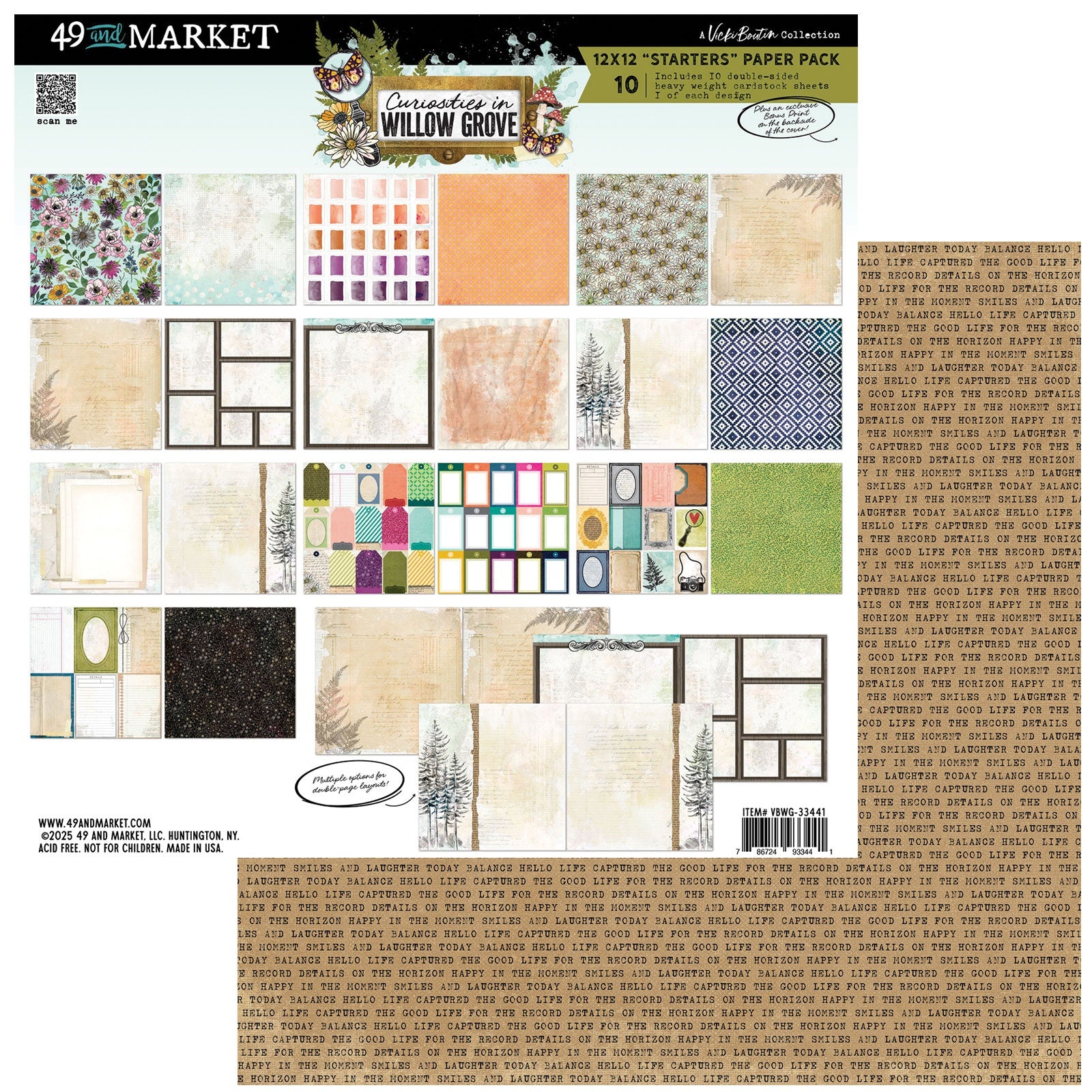 49 and Market - Curiosities in Willow Grove - Starters Collection 12 x 12"