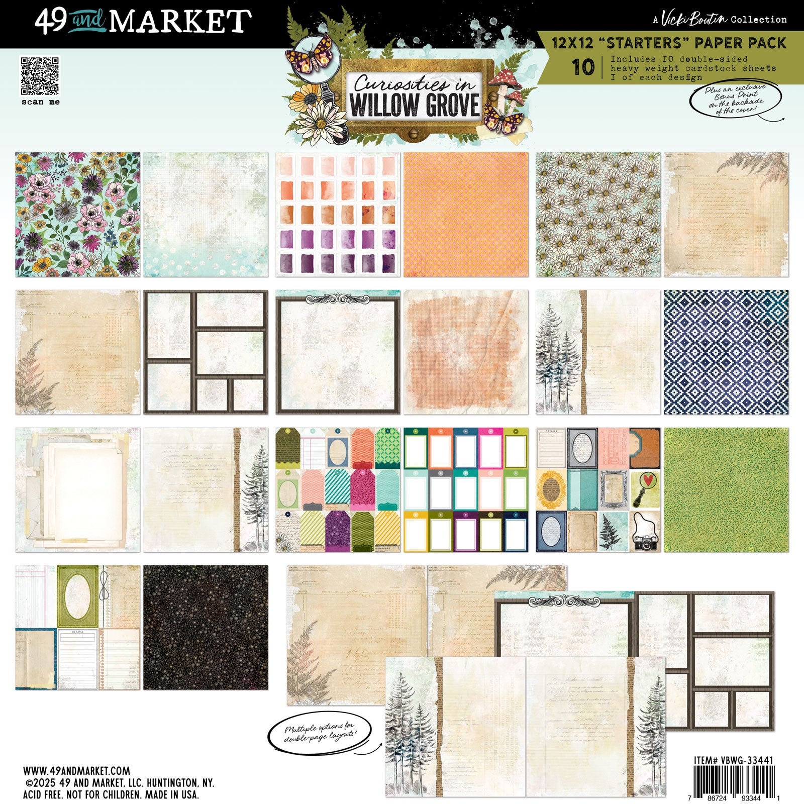 49 and Market - Curiosities in Willow Grove - Starters Collection 12 x 12"