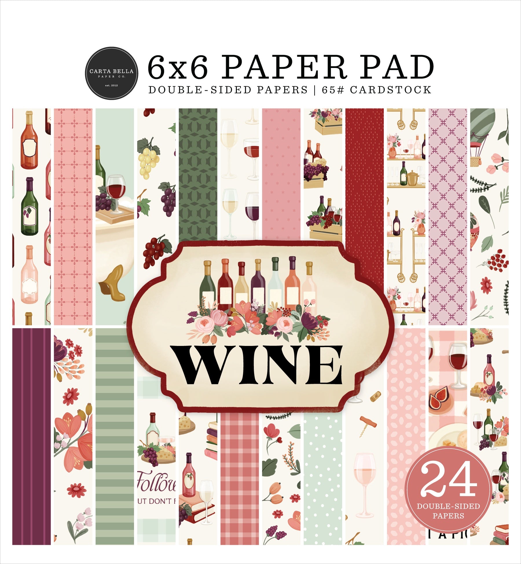 Carta Bella - Wine - Paper Pad - 6 x 6"