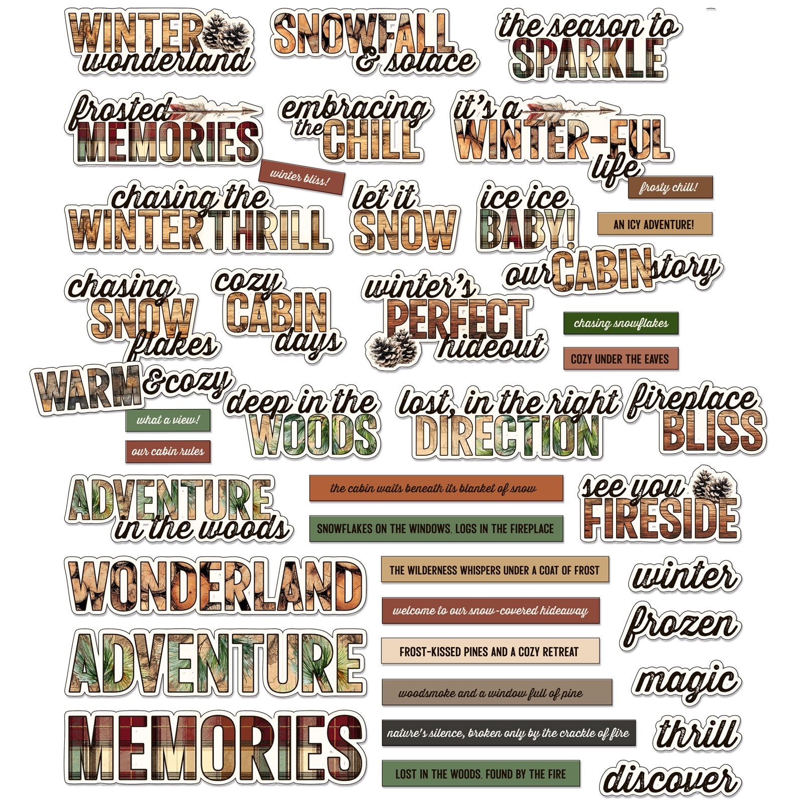 49 and Market - Timber and Tweed - Chipboard Set - Sentiments