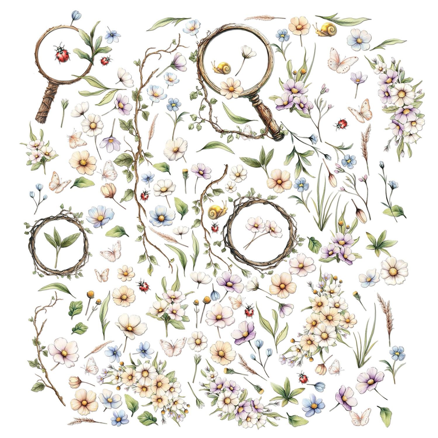 49 and Market - The Looking Glass - Laser Cut - Wildflowers