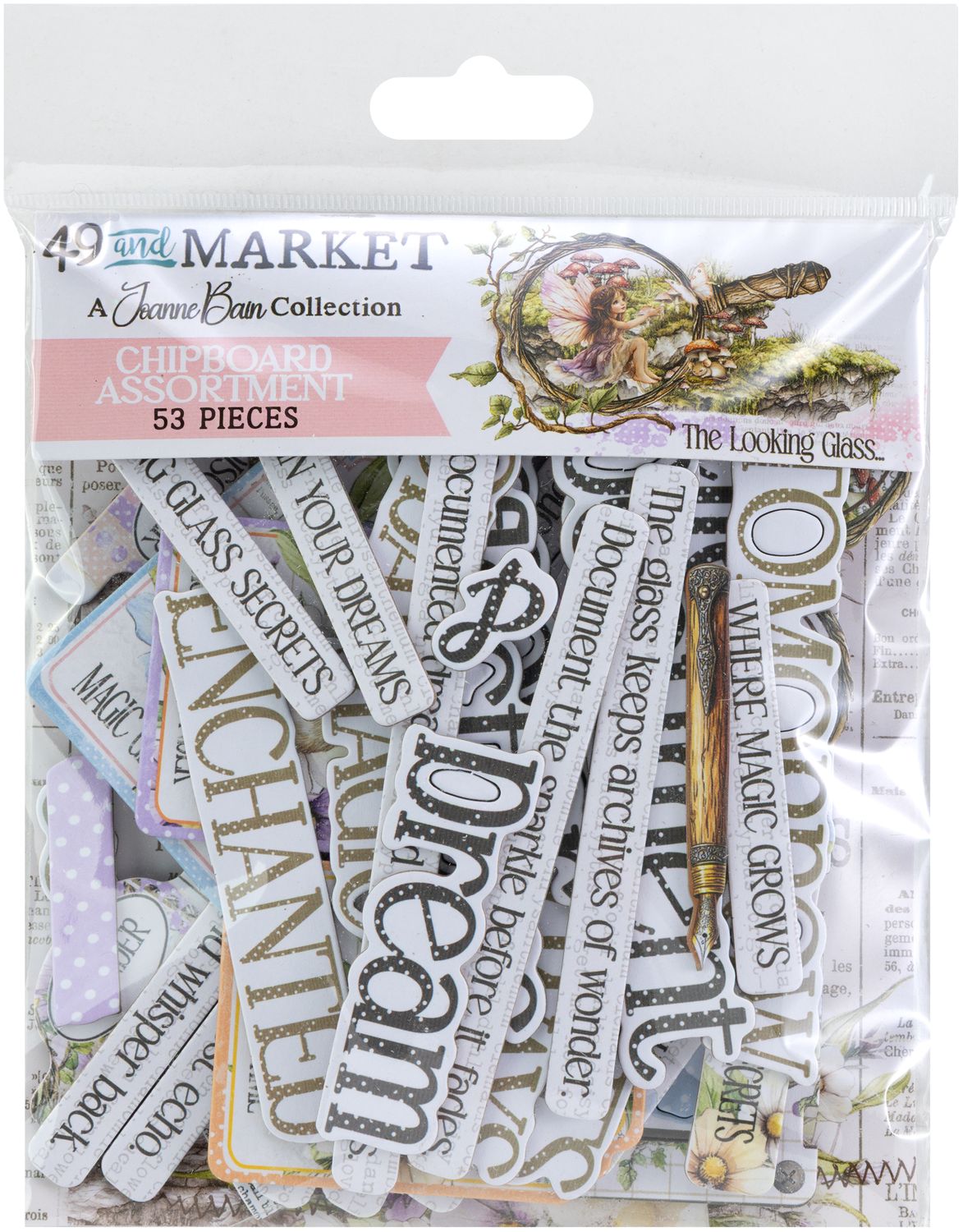 49 and Market - The Looking Glass - Chipboard Set - Sentiments