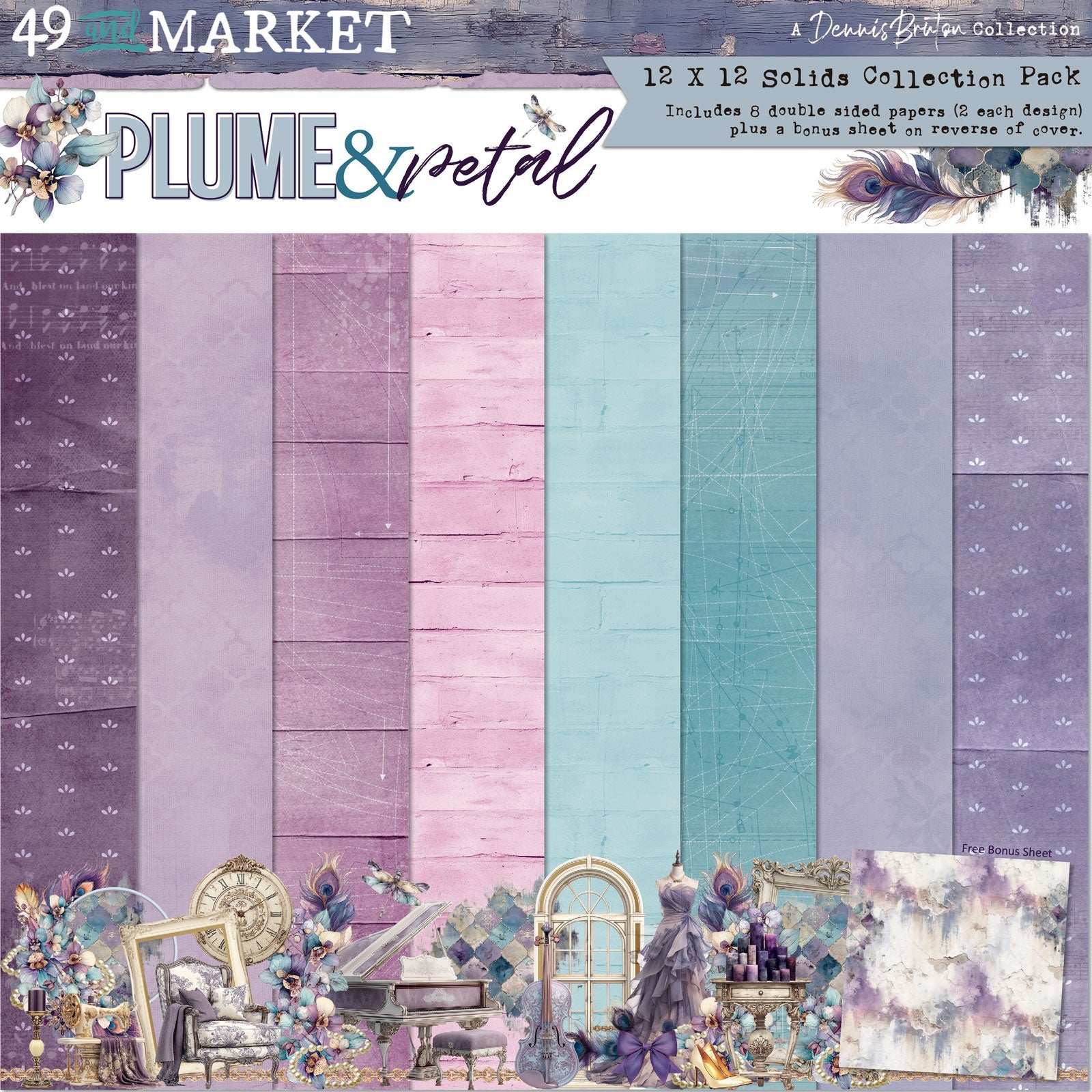 49 and Market - Plume & Petal - Solids Collection Pack - 12 x 12"