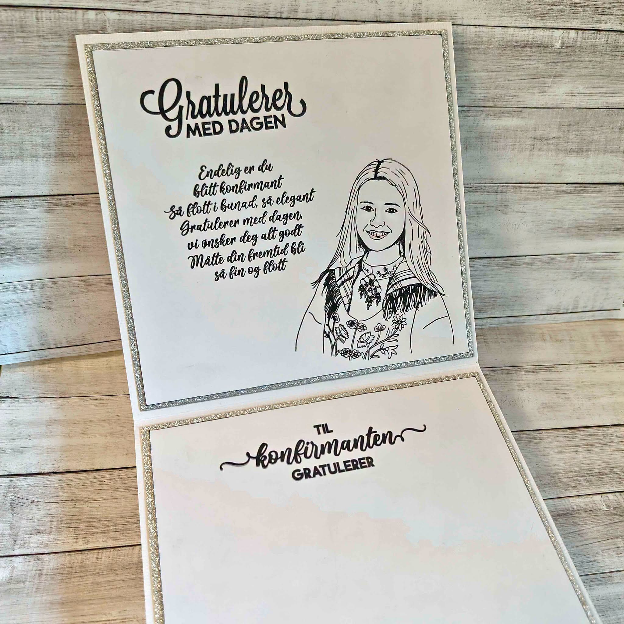 Papirdesign - Clearstamps - Flott i bunad