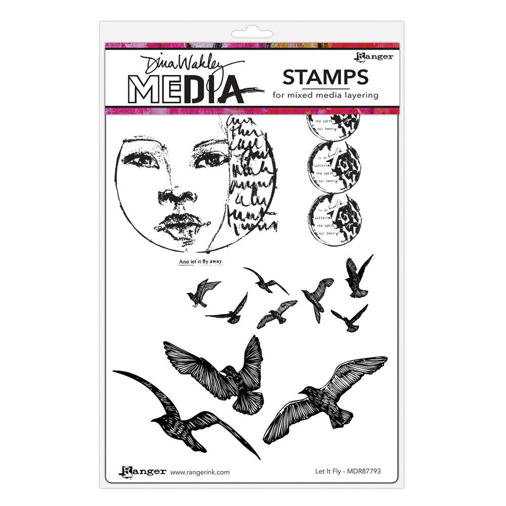 Dina Wakley Media - Stamps - Let it Fly