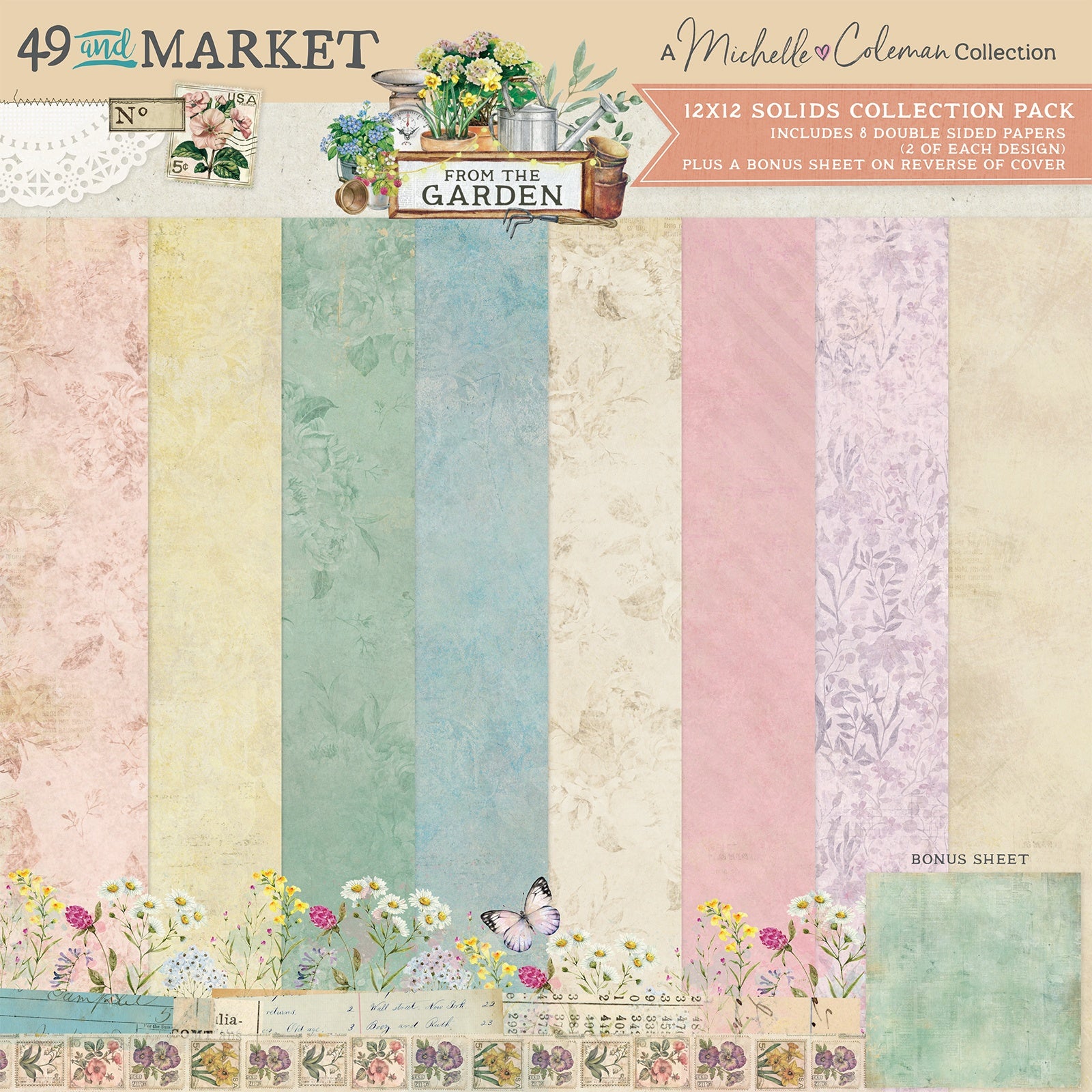 49 and Market - From the Garden - Solids Collection Pack - 12 x 12"