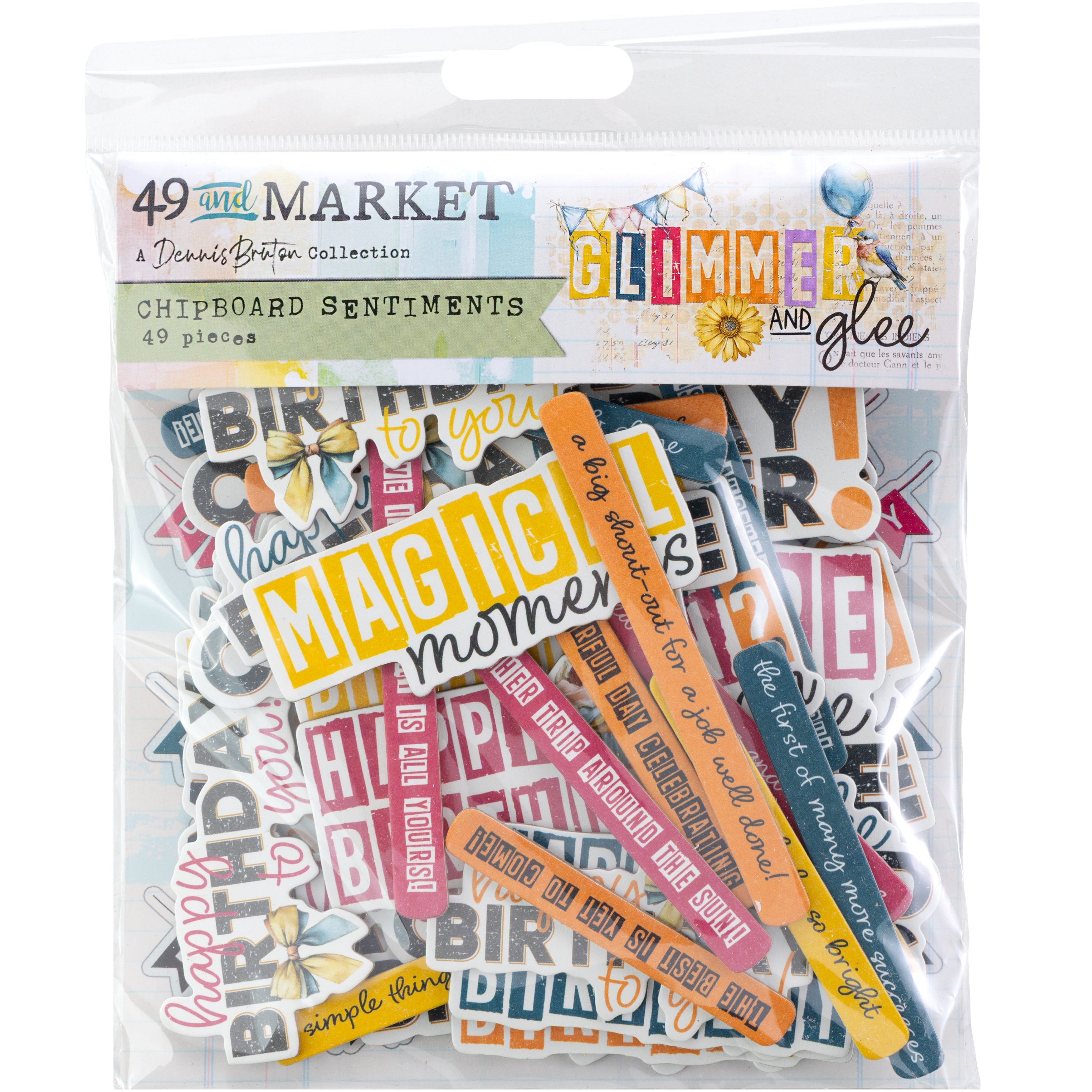 49 and Market - Glimmer and Glee - Chipboard Set
