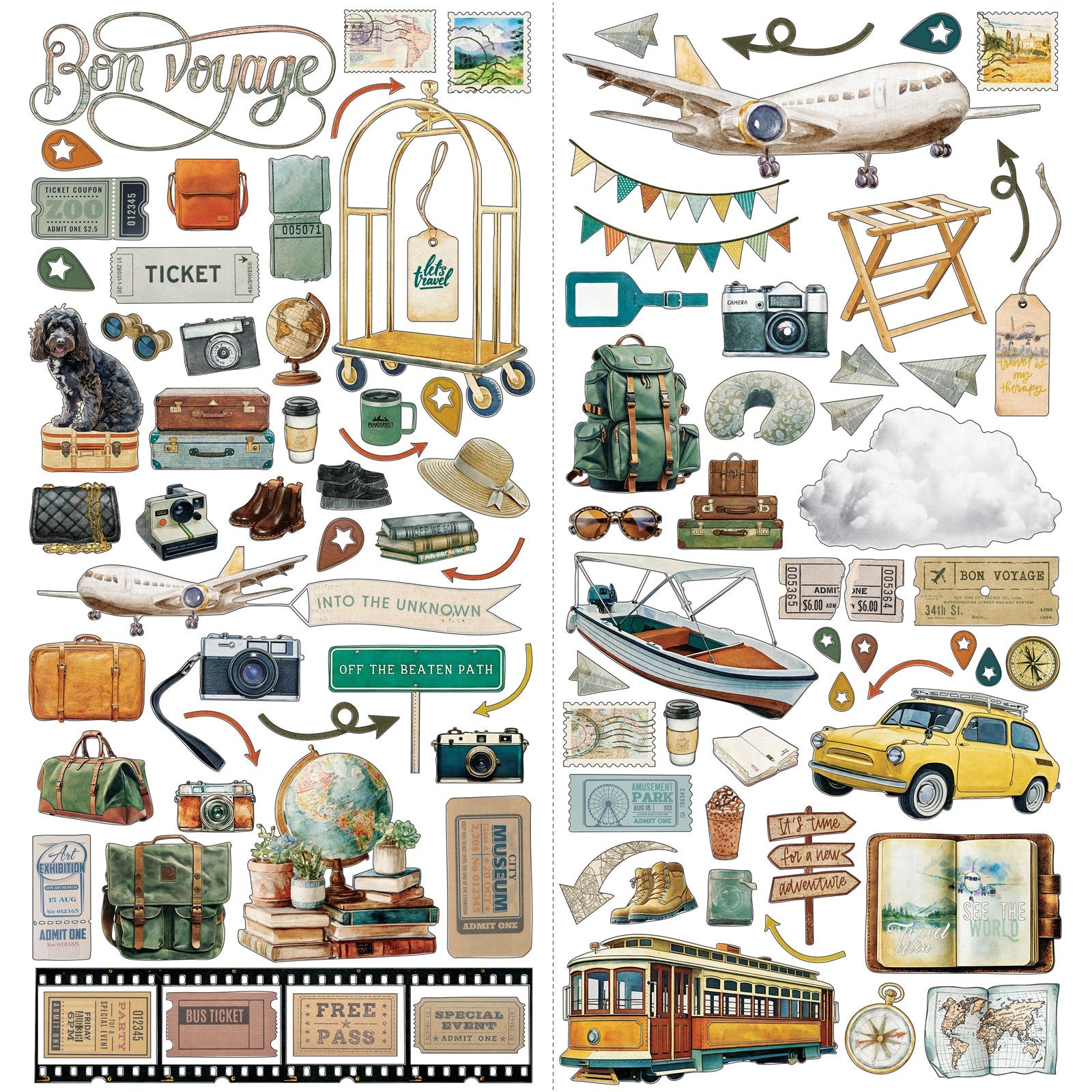 49 and Market - Travel Diaries - Laser Cut - Elements