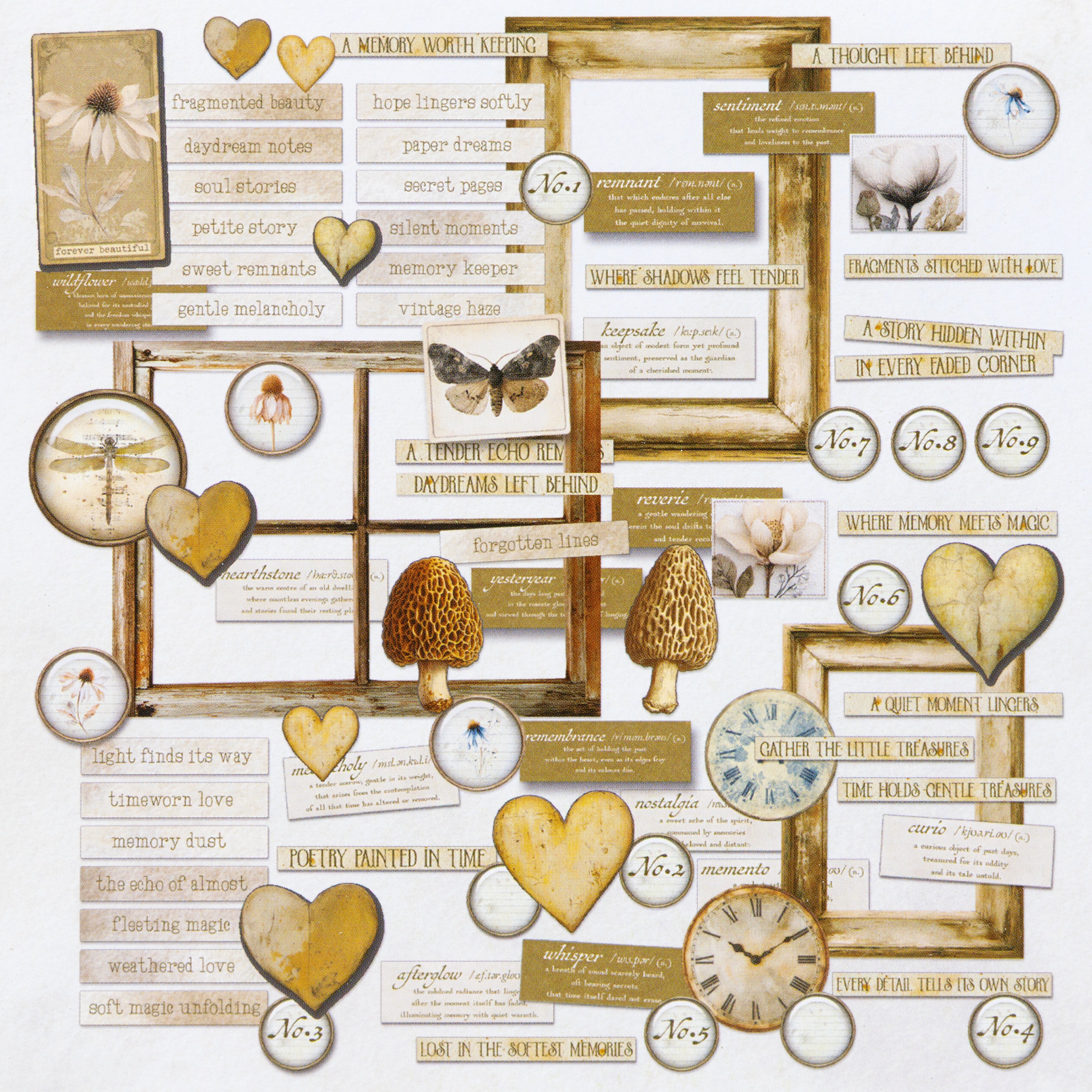 49 and Market - Faded Memory Lane - Chipboard Set