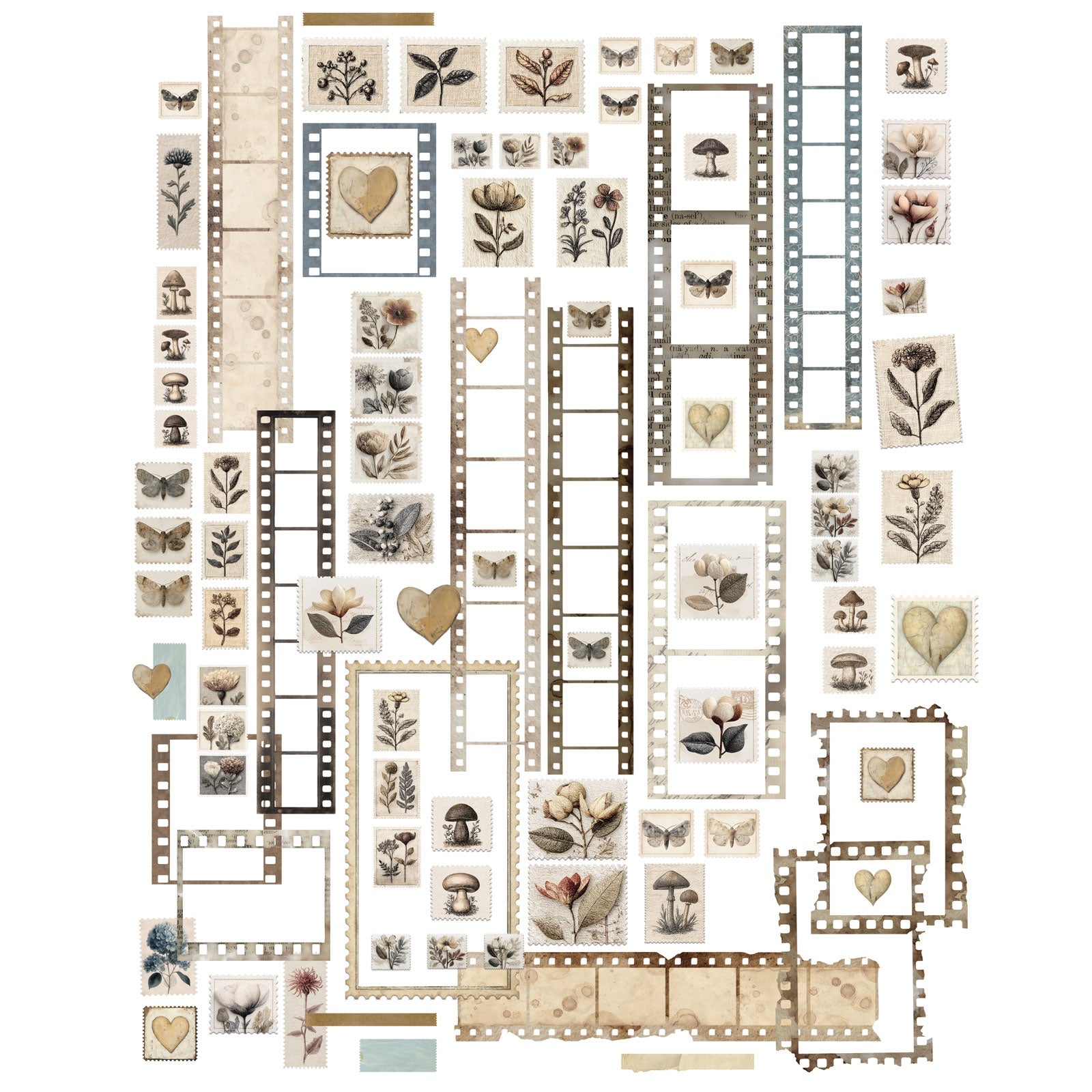 49 and Market - Faded Memory Lane - Laser Cut - Filmstrips & Postage