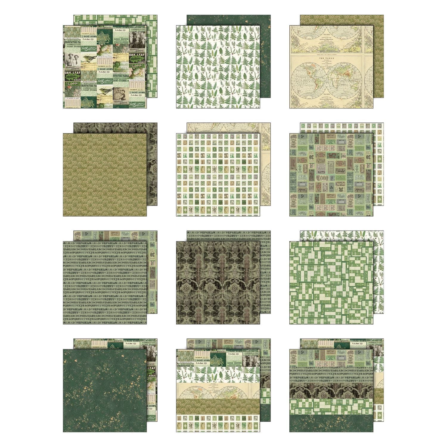 Tim Holtz - Idea-ology - Palette Collection - 12 x 12" - Green