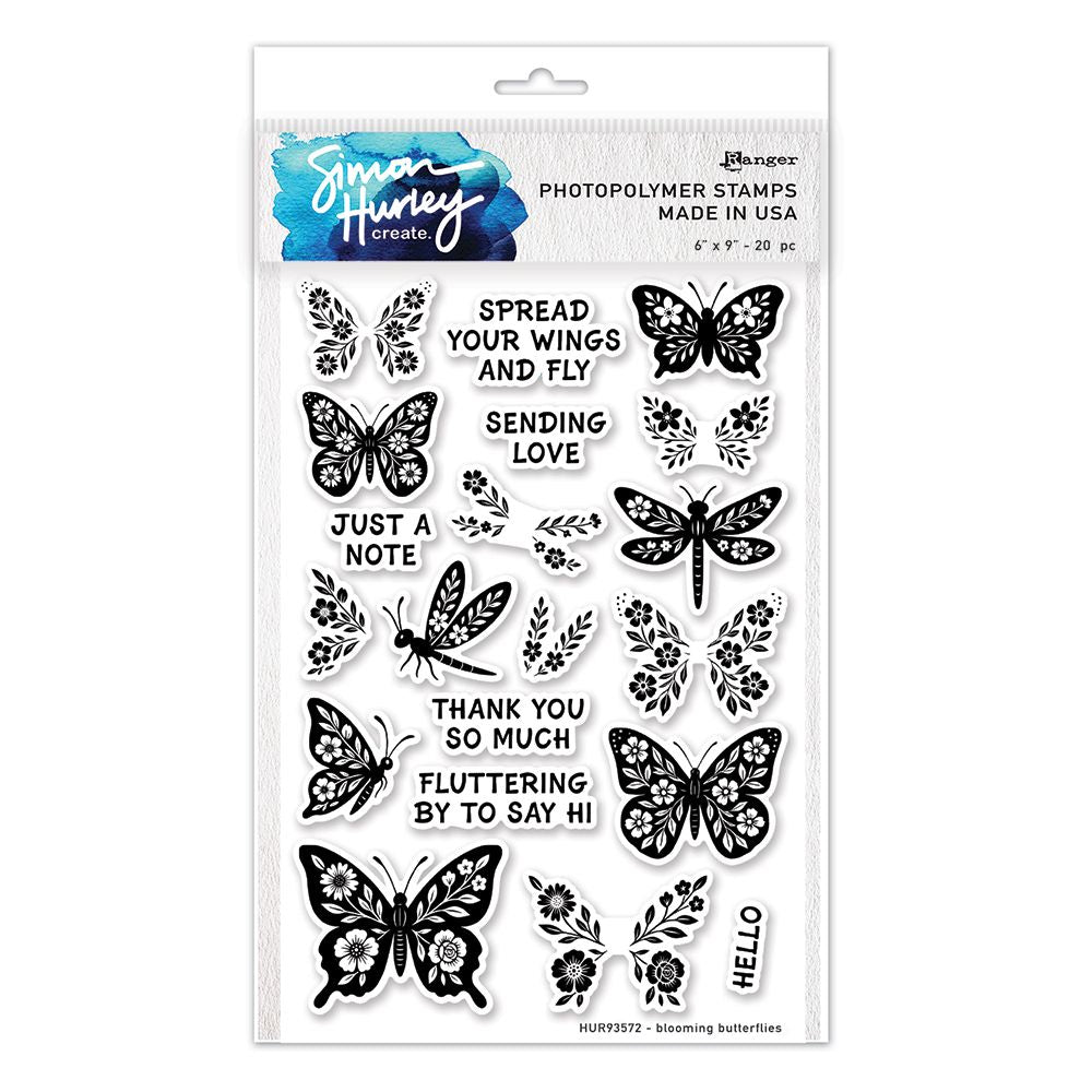 Simon Hurley - Clear Stamps - Blooming Butterflies