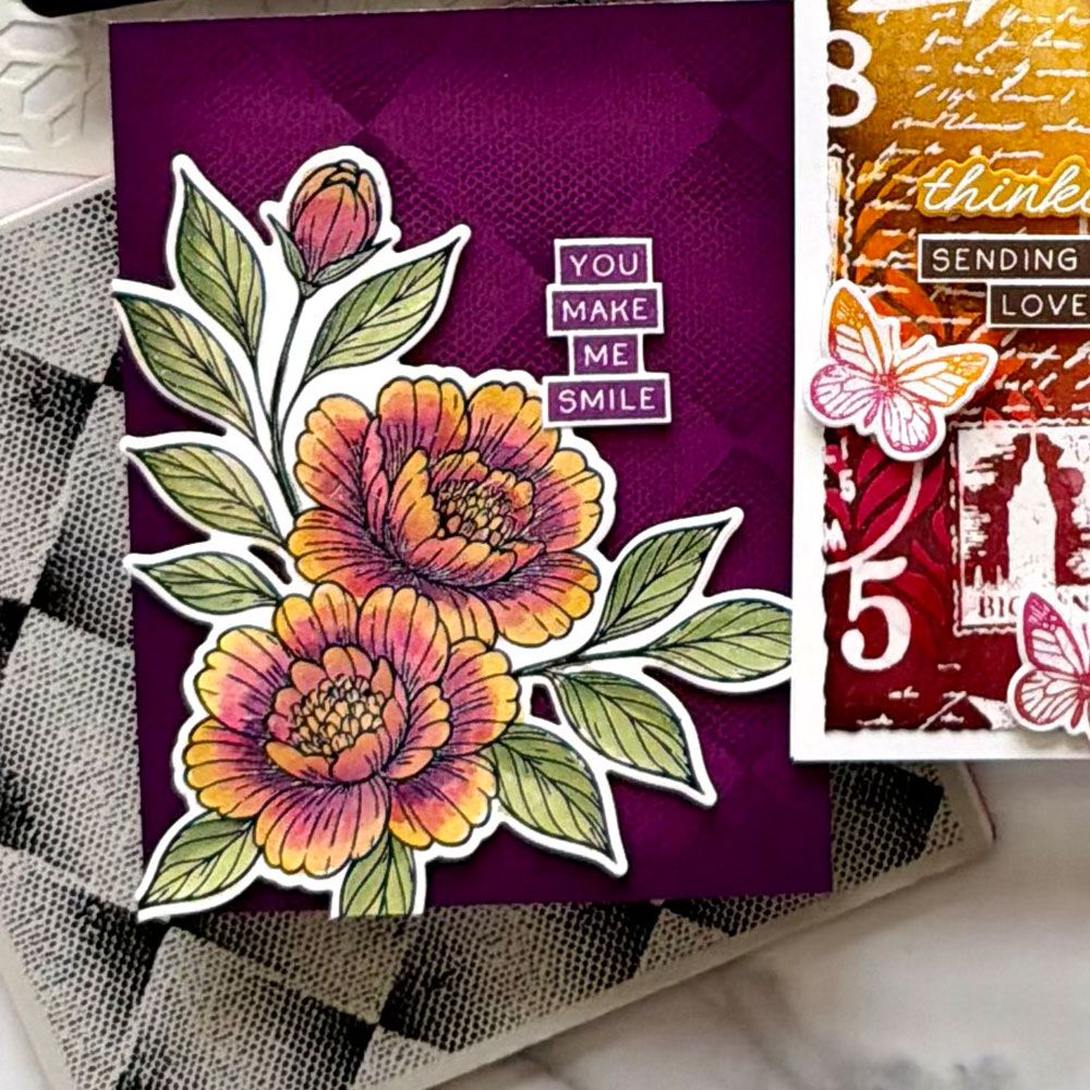 Simon Hurley - Cling Rubber Stamp - Faded Diamonds