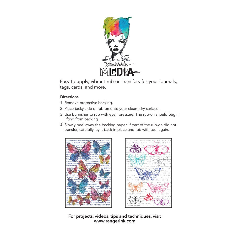 Dina Wakley Media - Rub ons - Flutters