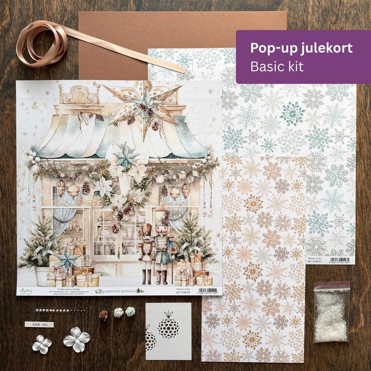 Scrap a long - Jul med Yasmin - Pop up kort - Basic kit (Utsending starter torsdag 1 oktober)