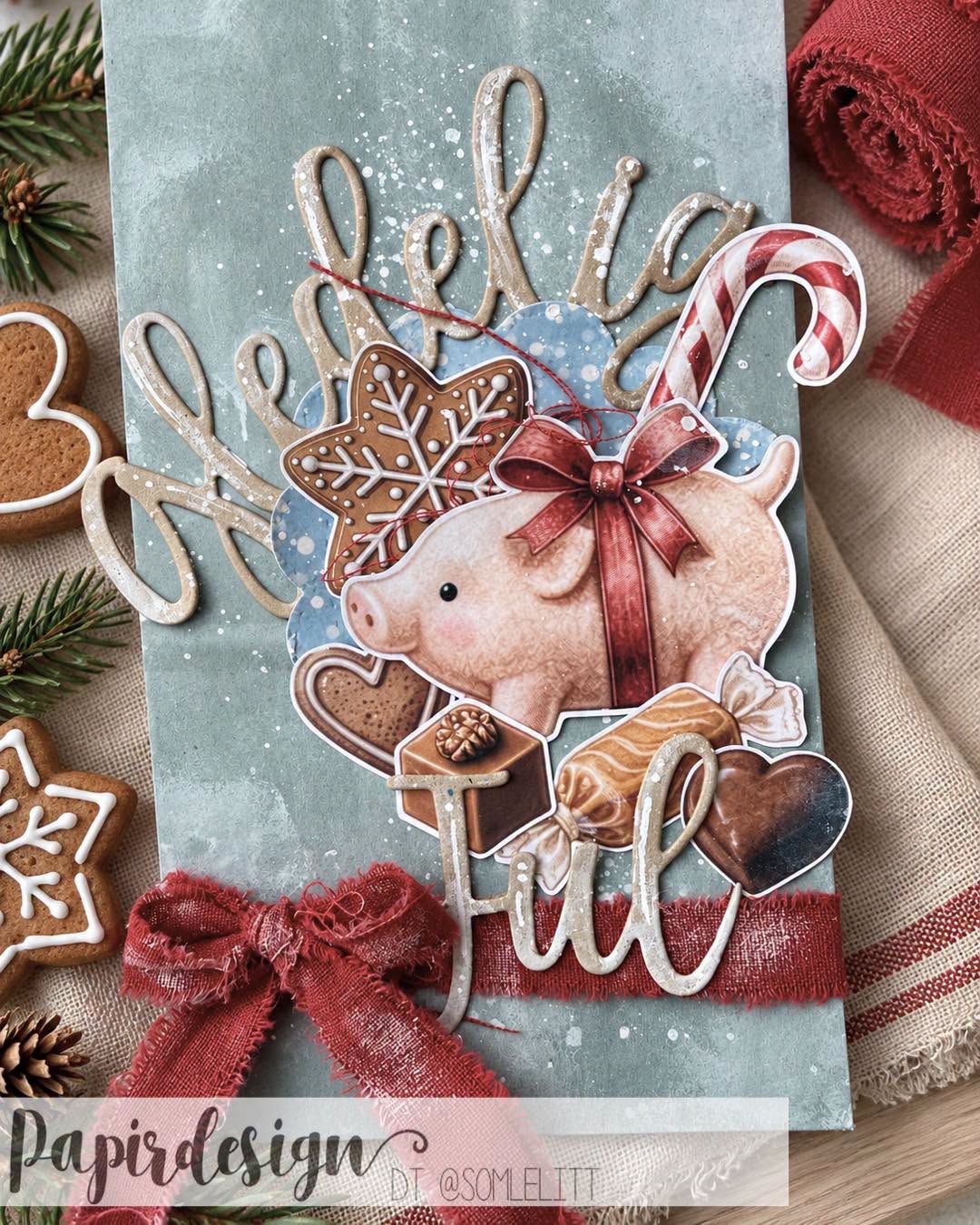 Papirdesign - Dies - Gledelig Jul Flasketag