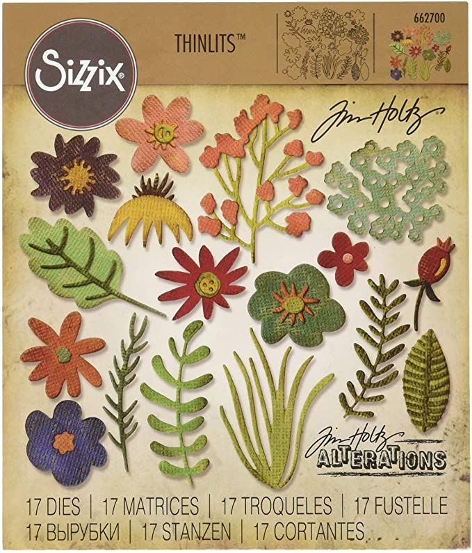 Sizzix - Tim Holtz Alterations - Thinlits - Funky Floral 1