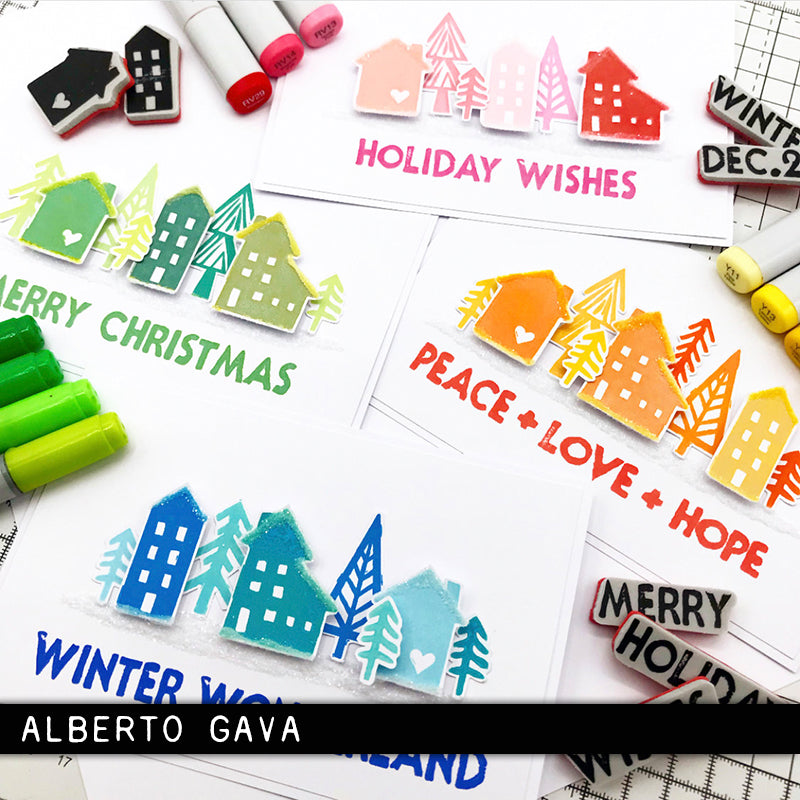 Tim Holtz Collection - Cling Stamps - Festive Print