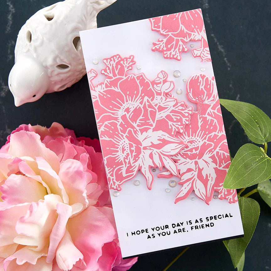 Spellbinders - Glimmer Hot Foil Plate & Die set - Anemone glimmer blooms