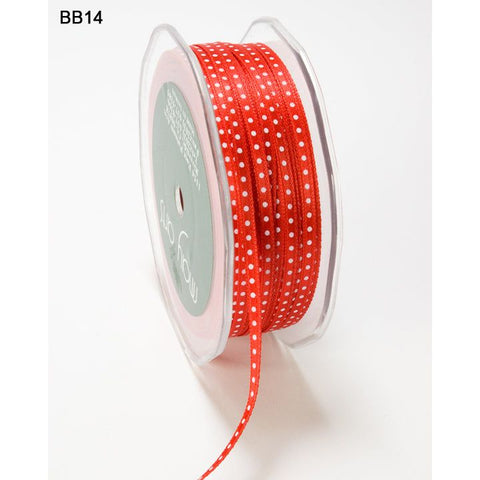 May Arts - Dotted Satin  - Red - METERSVIS