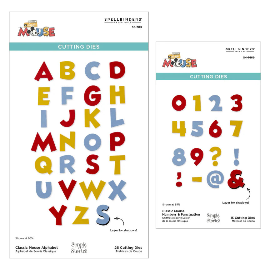 Spellbinders - Dies - Say Cheese Classic Mouse - Bundle - Alphabet & Numbers