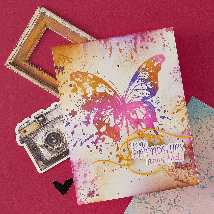 Spelbinders - BetterPress plate & Dies set - Butterfly Splatter