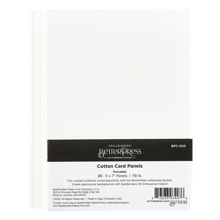 Spellbinders Betterpress - Cotton Card Panels - Porcelain - medium