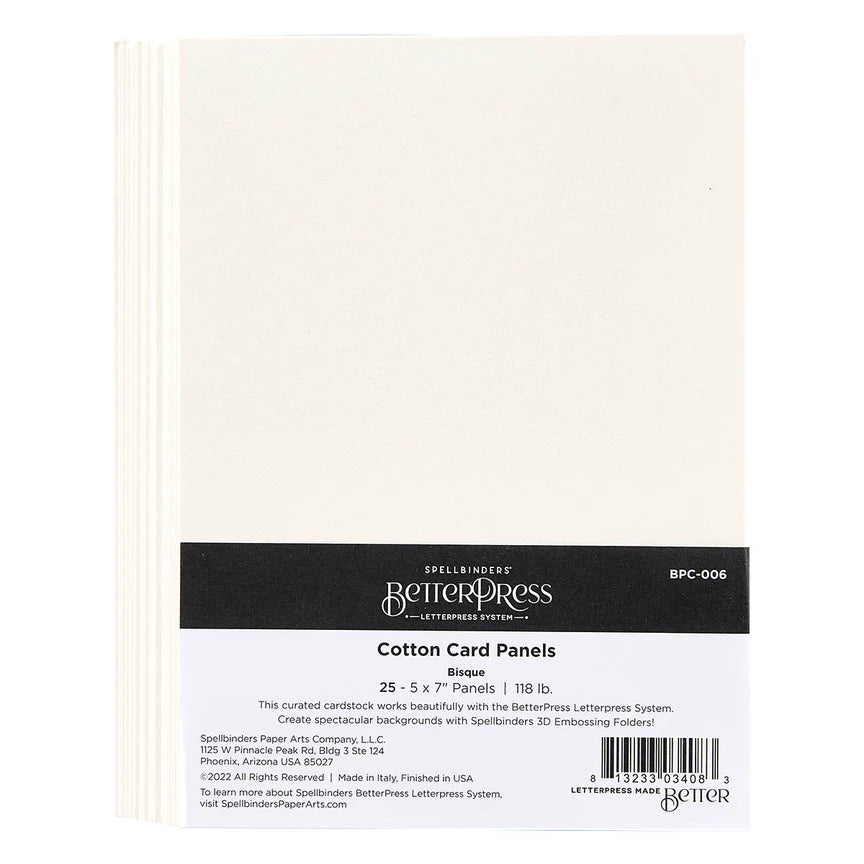 Spellbinders Betterpress - Cotton Card Panels - Bisque - medium