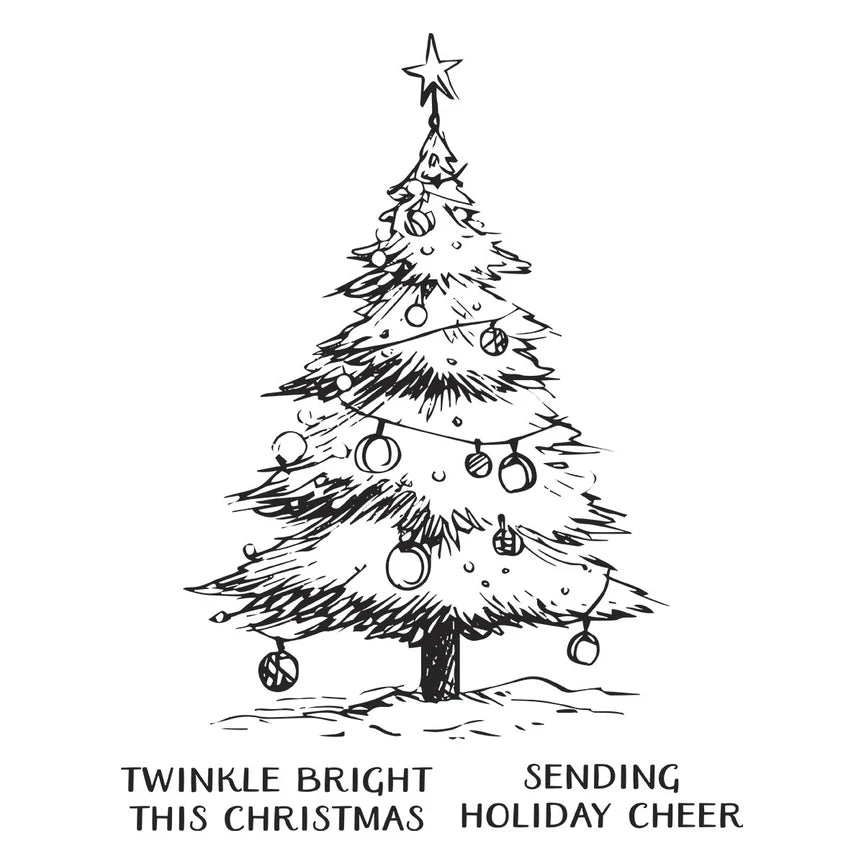 Spelbinders - BetterPress plate - Twinkle Bright Tree