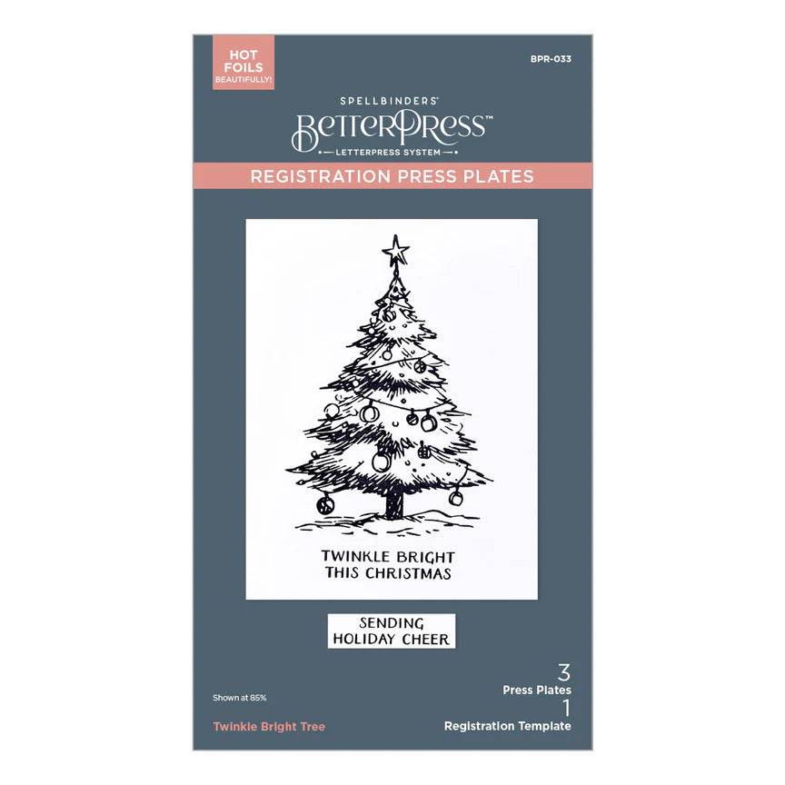 Spelbinders - BetterPress plate - Twinkle Bright Tree