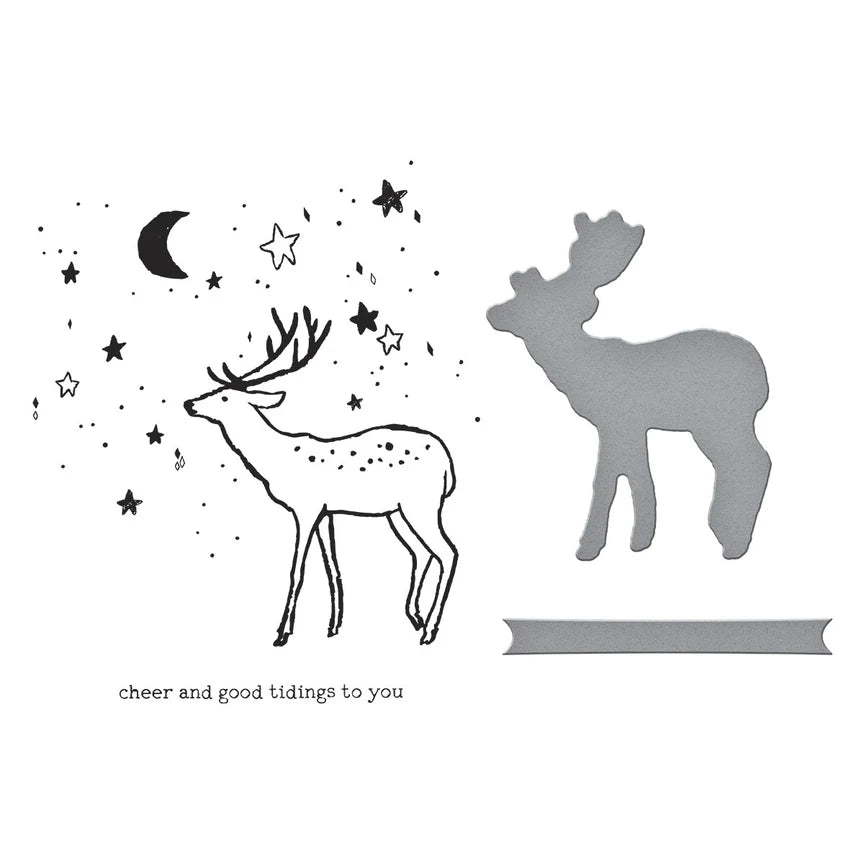 Spellbinders - BetterPress plate & dies set - Cheer and Good Tidings Deer