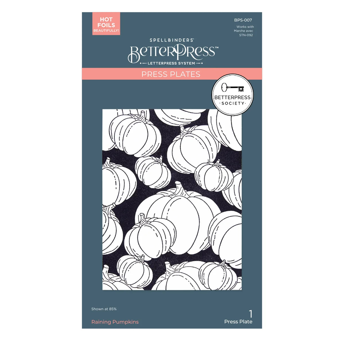 Spelbinders - BetterPress plate - Raining Pumpkins