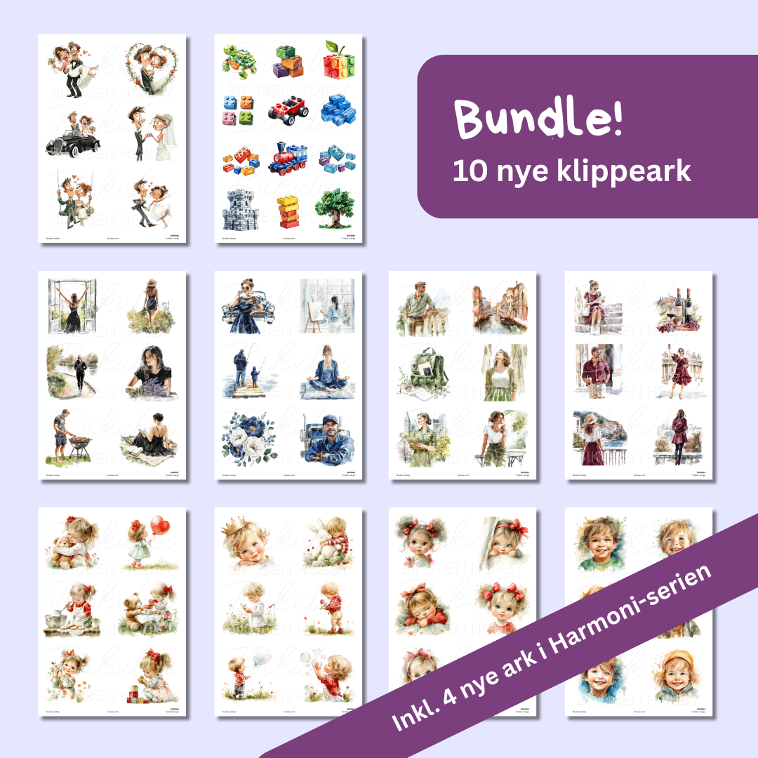 Bikuben Hobby - Klippeark - A4 Bundle - 10 ark