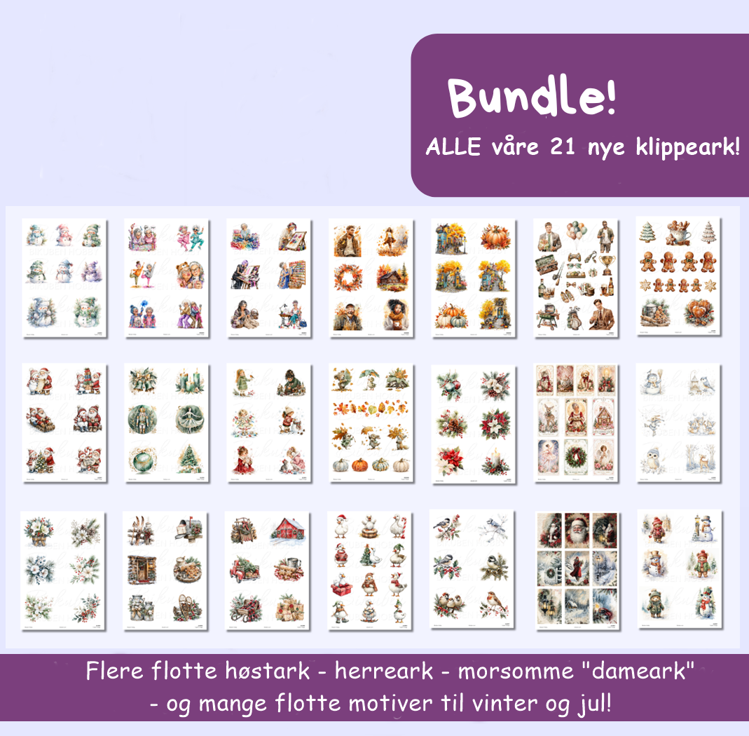 Bundle med ALLE 21 nye klippeark!
