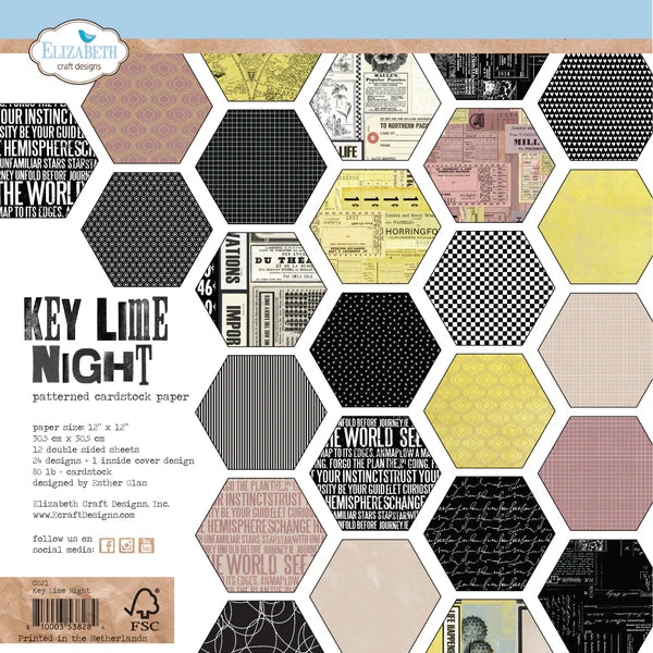 Elizabeth Craft - Key Lime Night - Paper Pack 12 x 12"