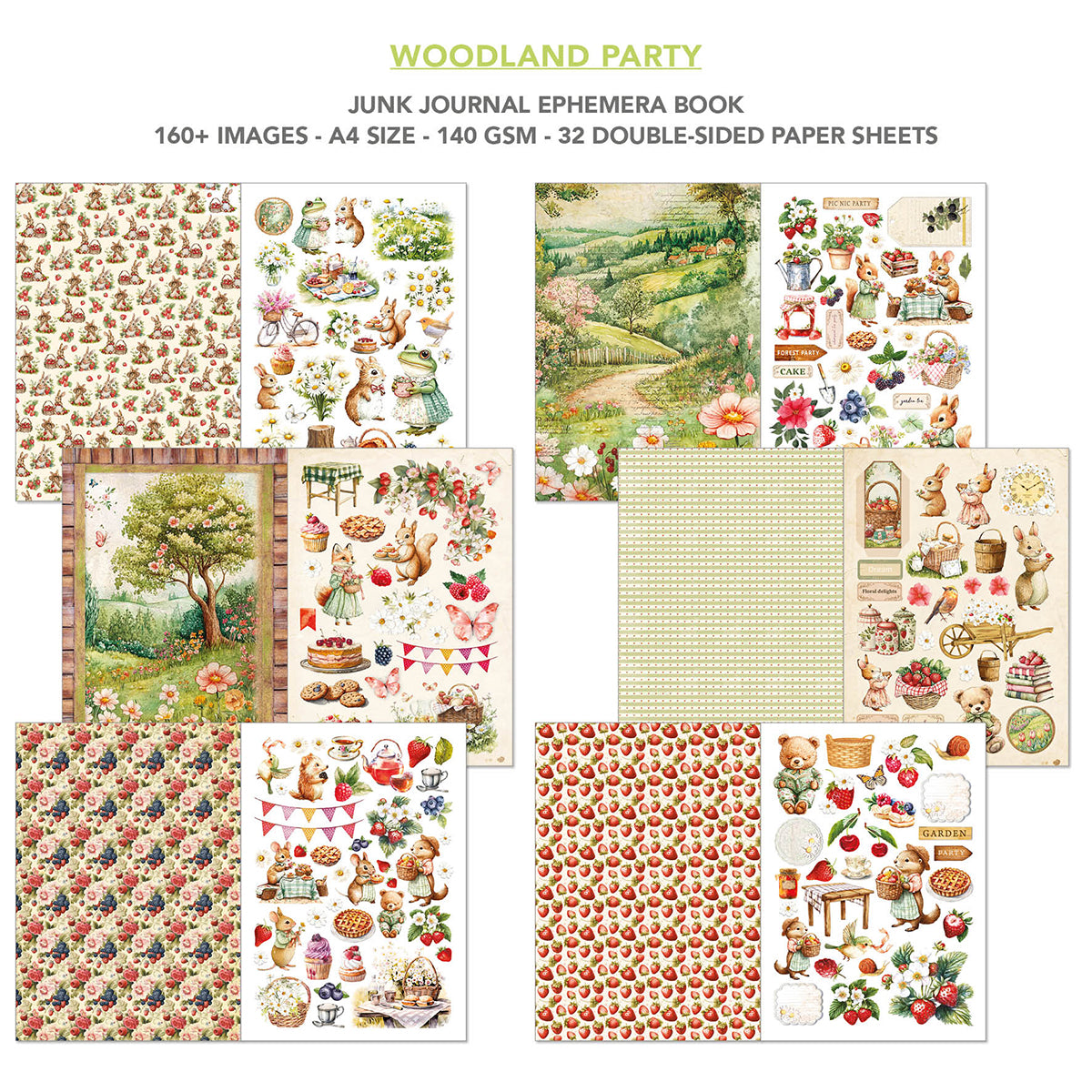 Ciao Bella - Junk Journal & Ephemera Book - Woodland Party