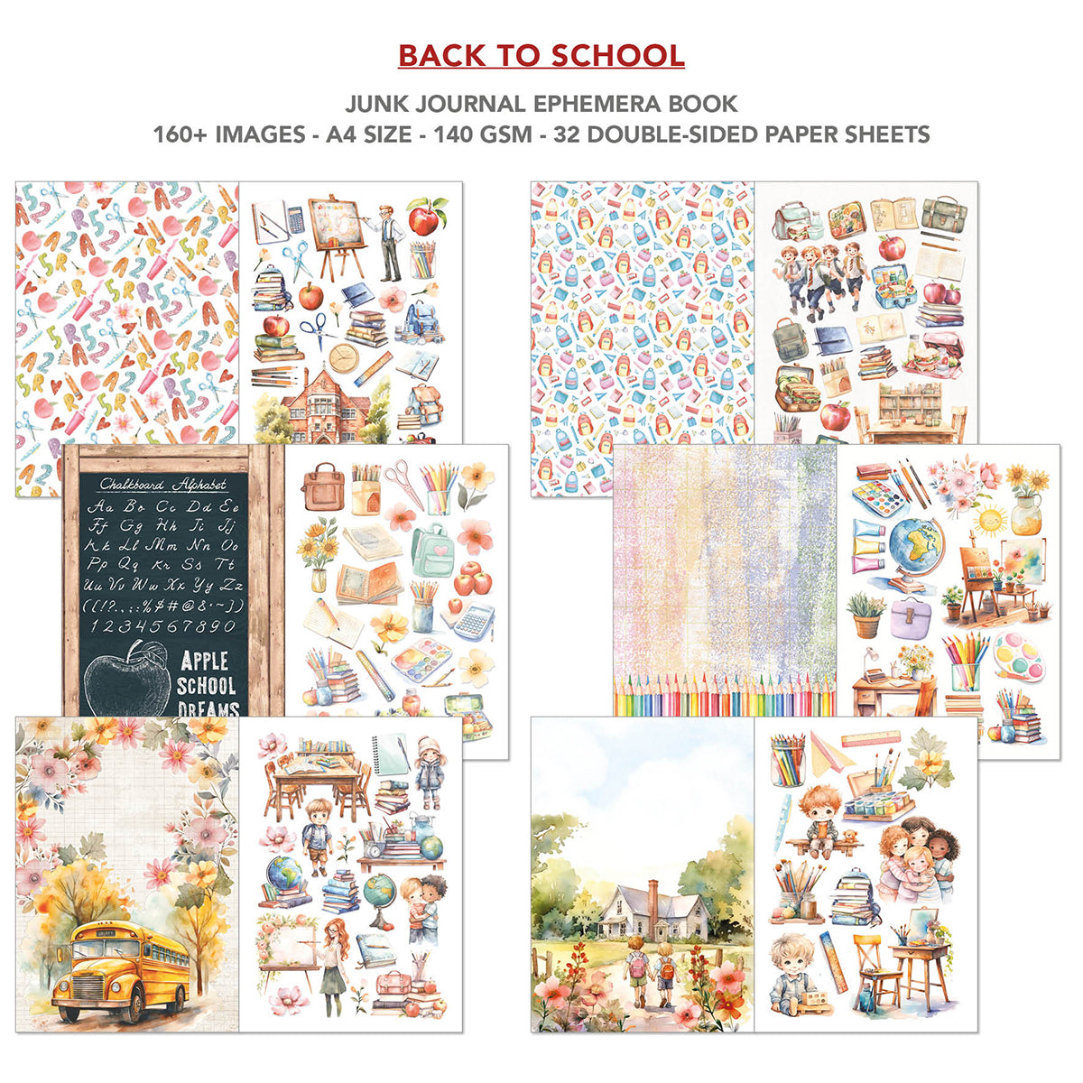 Ciao Bella - Junk Journal & Ephemera Book - Back to school