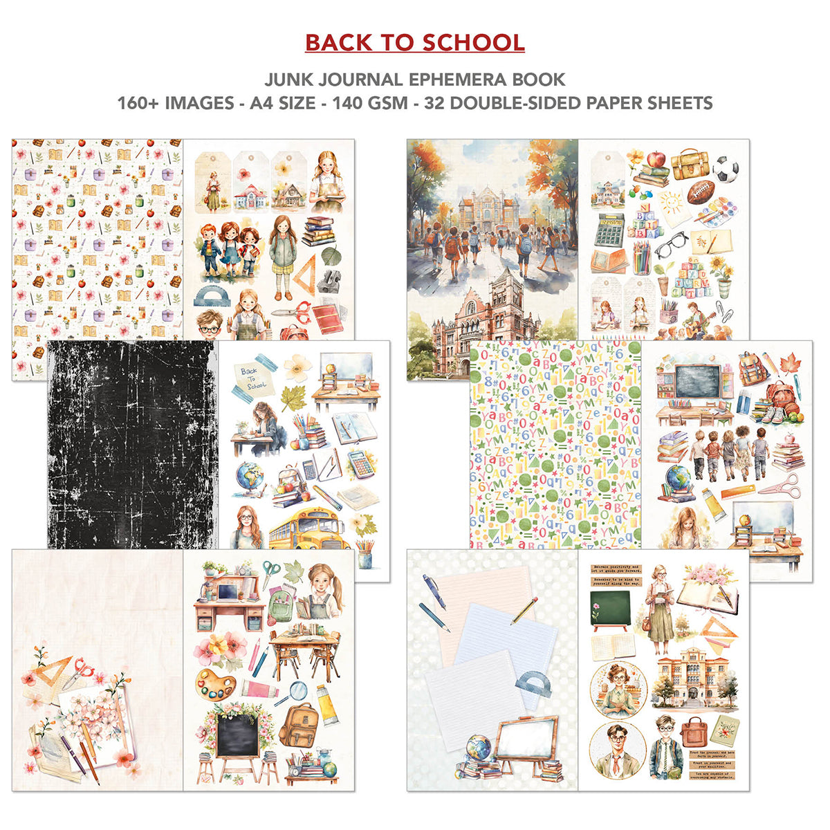 Ciao Bella - Junk Journal & Ephemera Book - Back to school