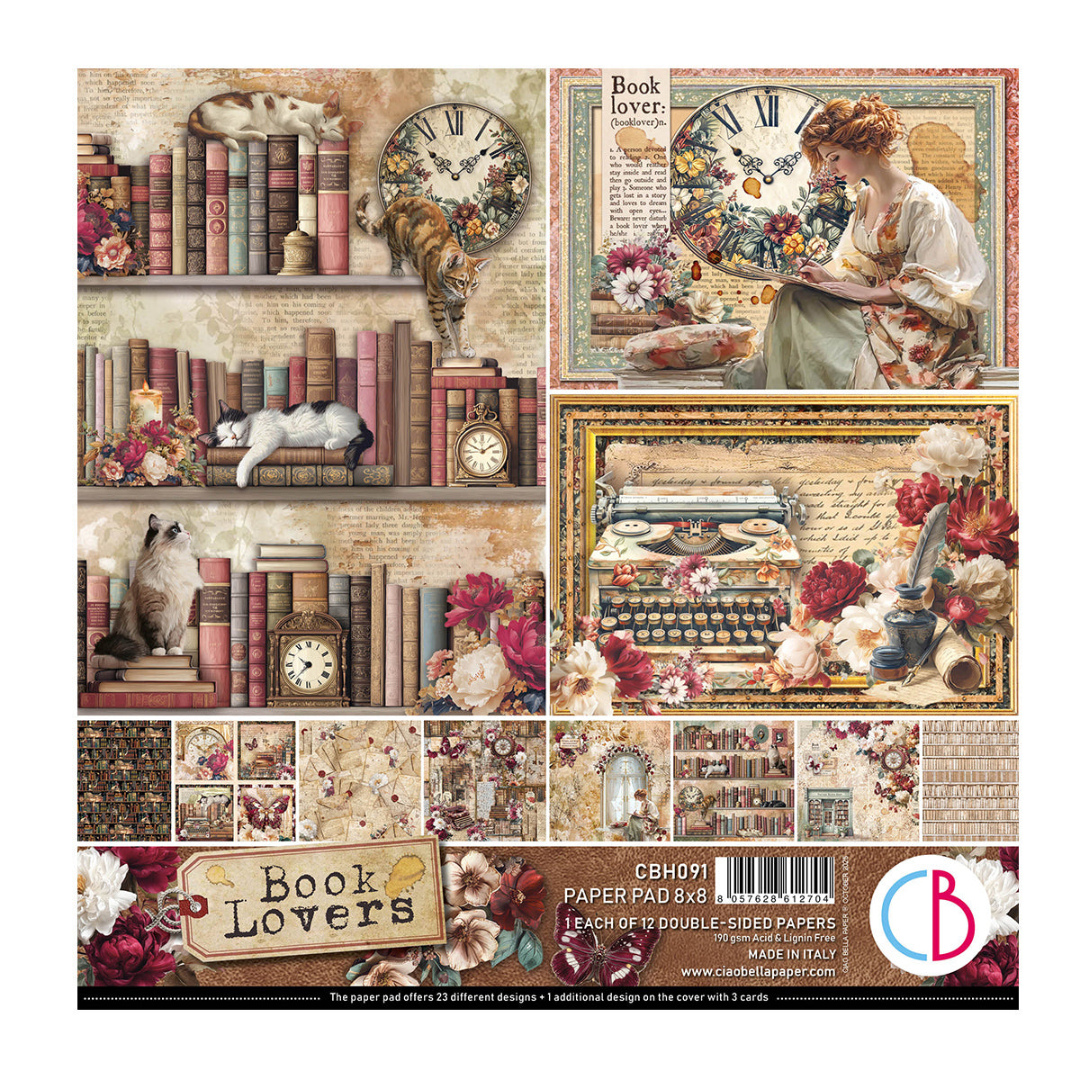 Ciao Bella - Book Lovers - Paper Pad - 8 x 8"