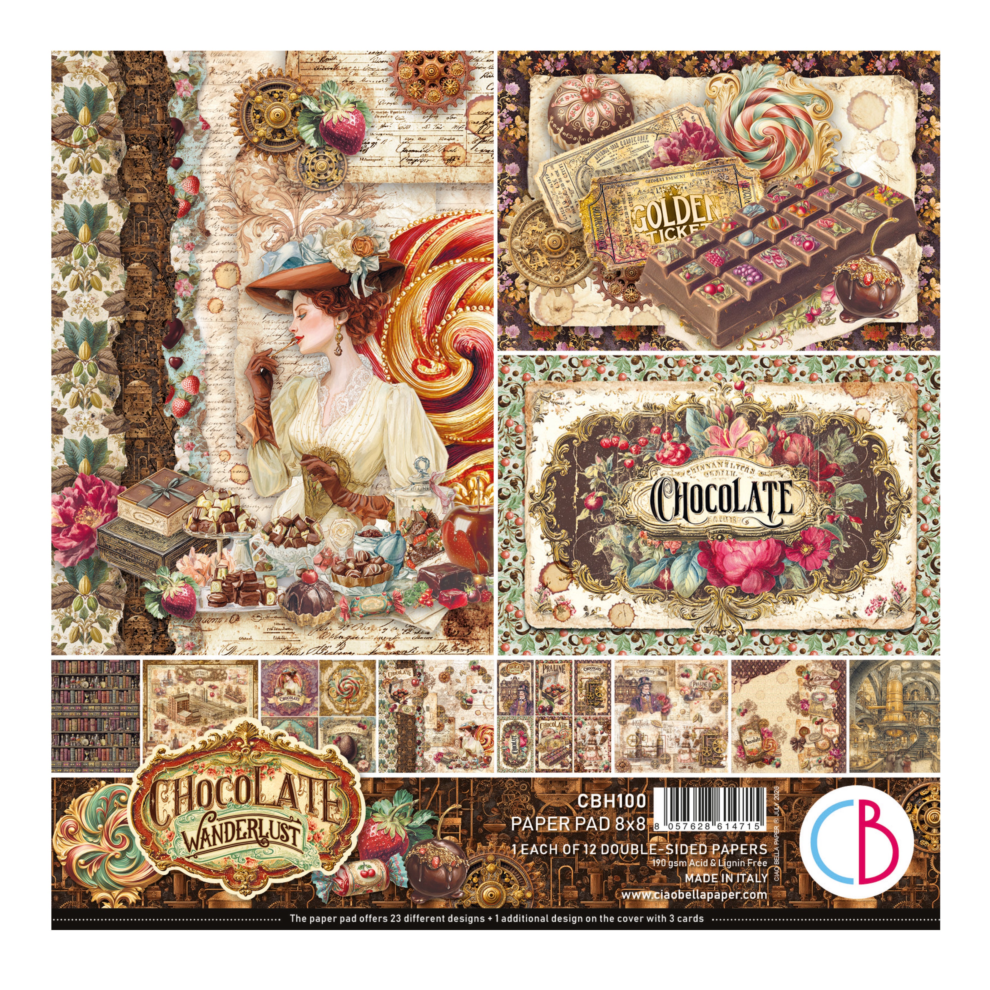 Ciao Bella - The chocolate factory - Paper Pad - 8 x 8"