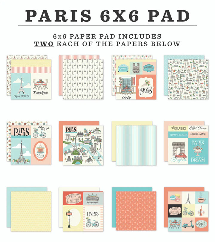 Carta Bella - Paris - Paper Pad - 6 x 6"