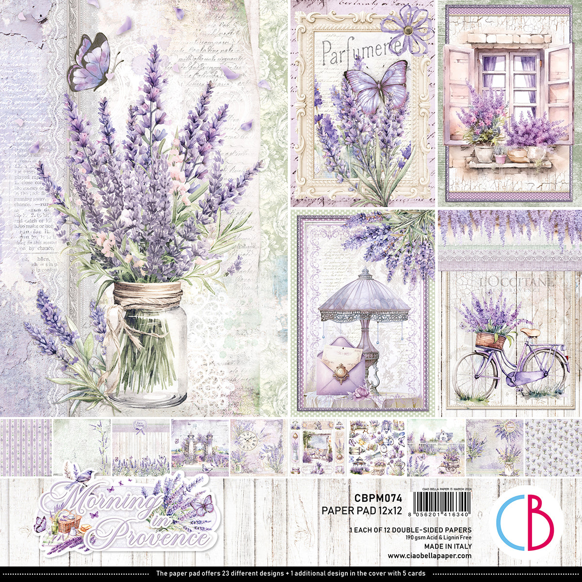 Ciao Bella - Morning in Provence - Paper Pack (12 ark) 12 x 12"