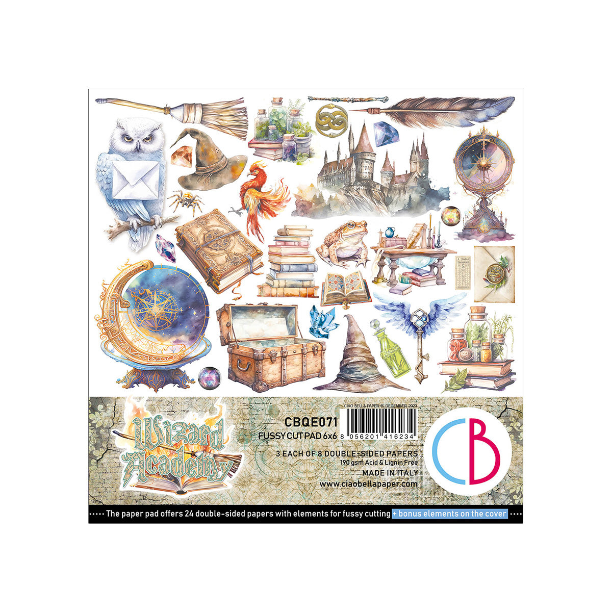 Ciao Bella - Wizard Academy - Fussy Cut Paper Pad - 6 x 6"