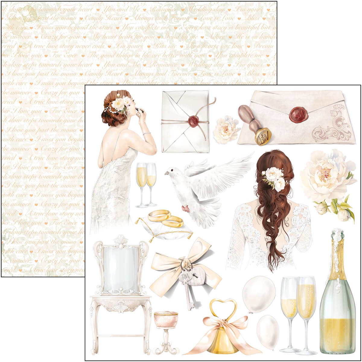 Ciao Bella - Always & Forever - Fussy Cut Paper Pad - 6 x 6"