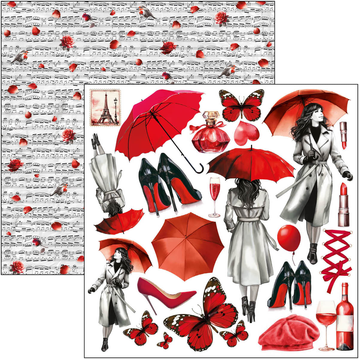 Ciao Bella - Paris Je t'aime - Fussy Cut Paper Pad - 6 x 6"