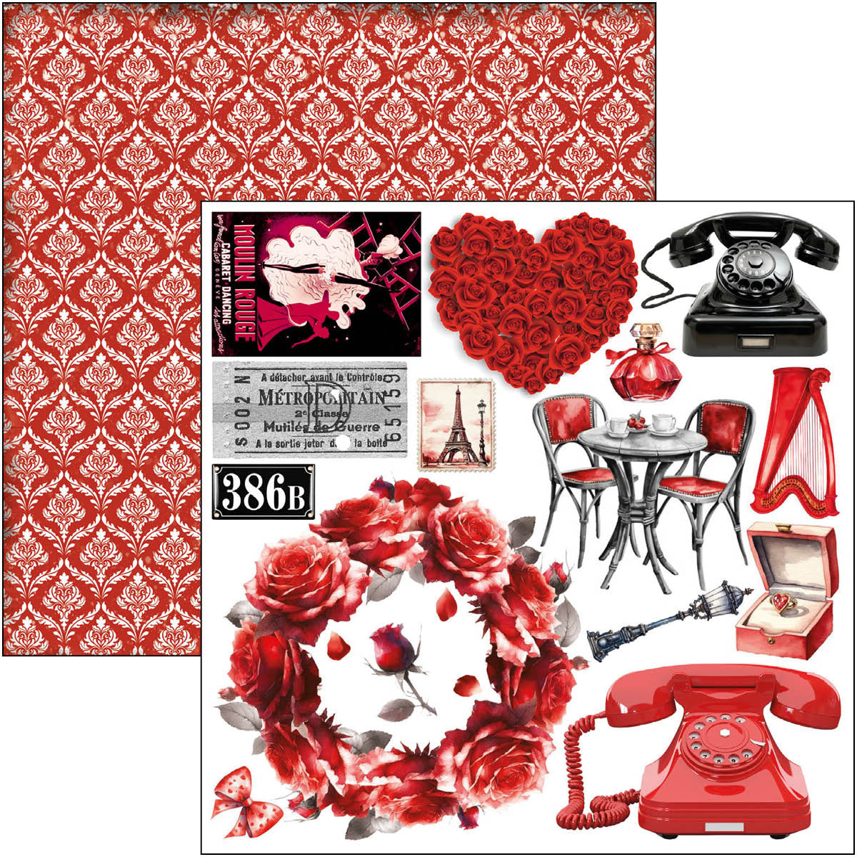 Ciao Bella - Paris Je t'aime - Fussy Cut Paper Pad - 6 x 6"