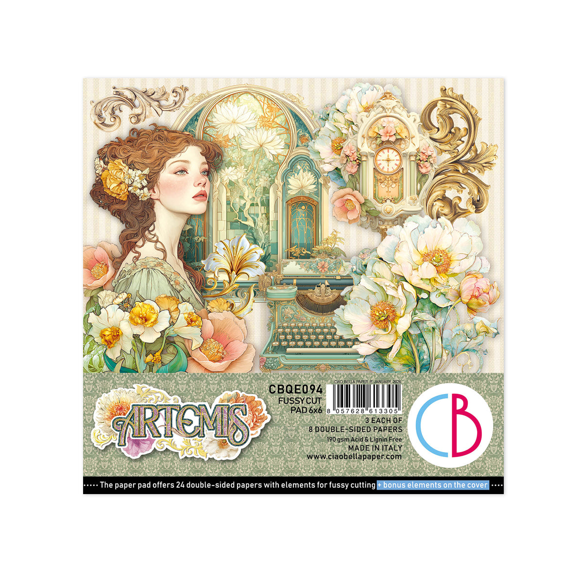 Ciao Bella - Artemis - Fussy Cut Paper Pad - 6 x 6"